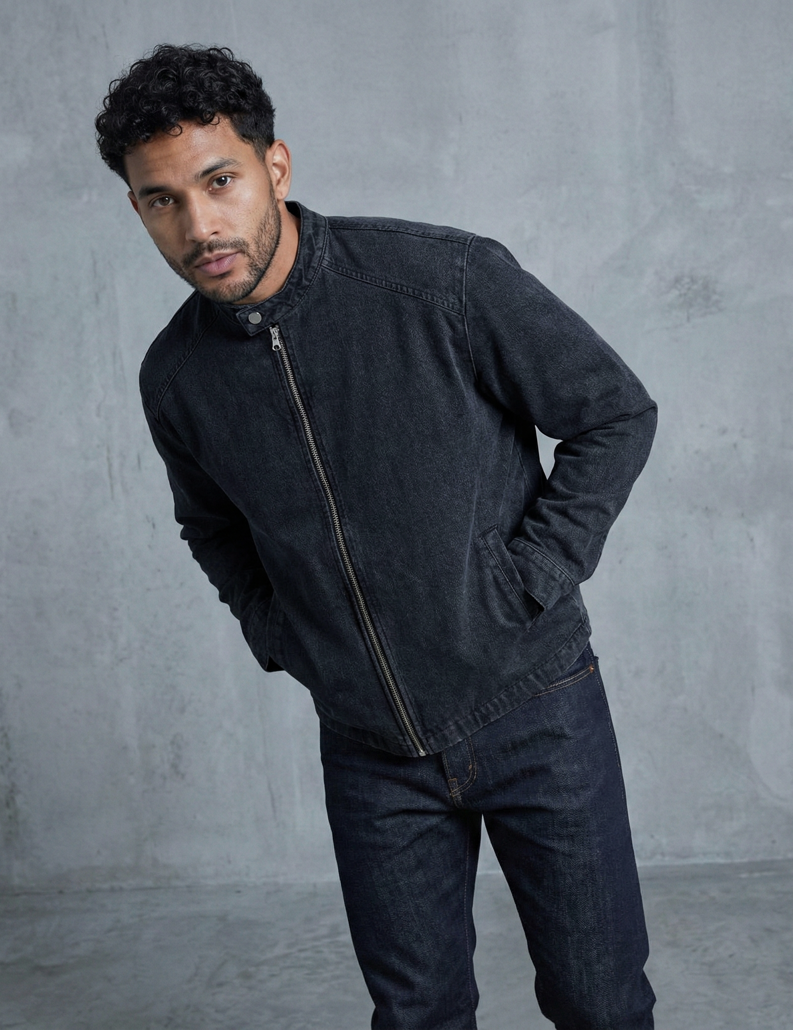 Vintage Washed Denim Jacket - Oversized Streetwear | Naughty Naughty