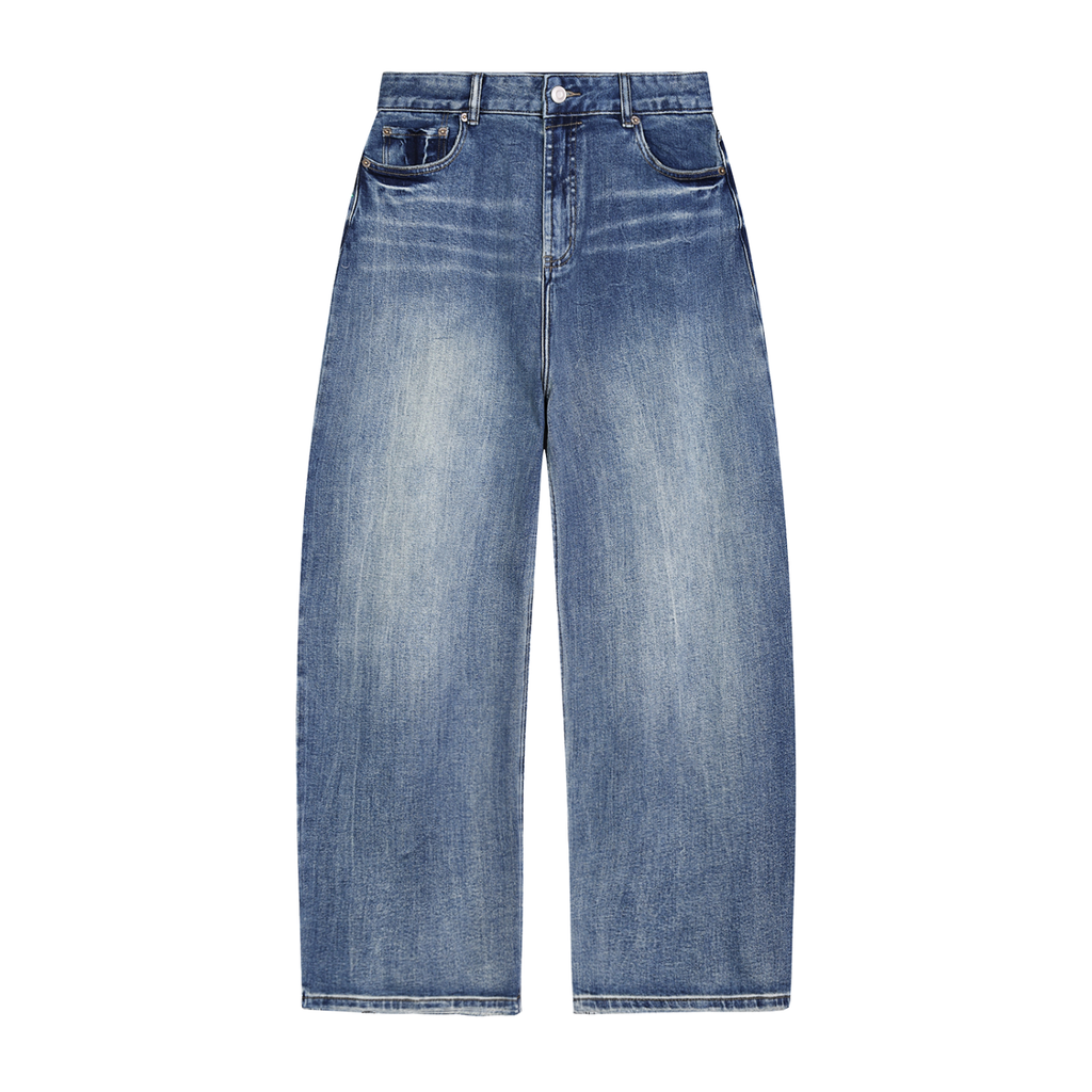 Sun Fade Heavyweight Denim Jeans - Premium Vintage Wide Leg
