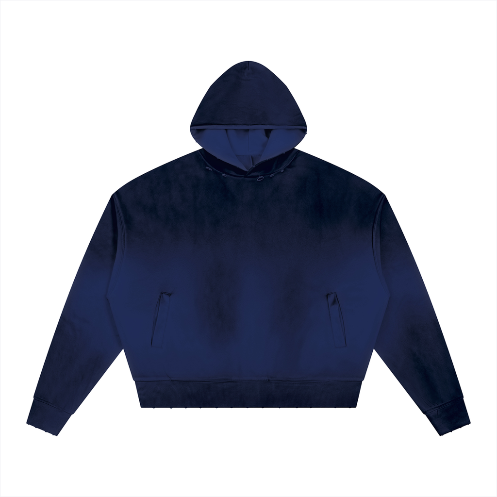 Unisex Sunfade Distressed Boxy Hoodie
