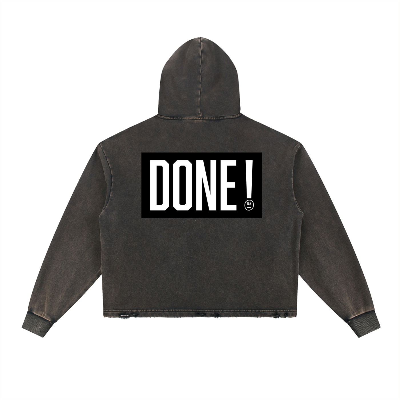DONE! Vintage Washed Frayed-Hem Hoodie
