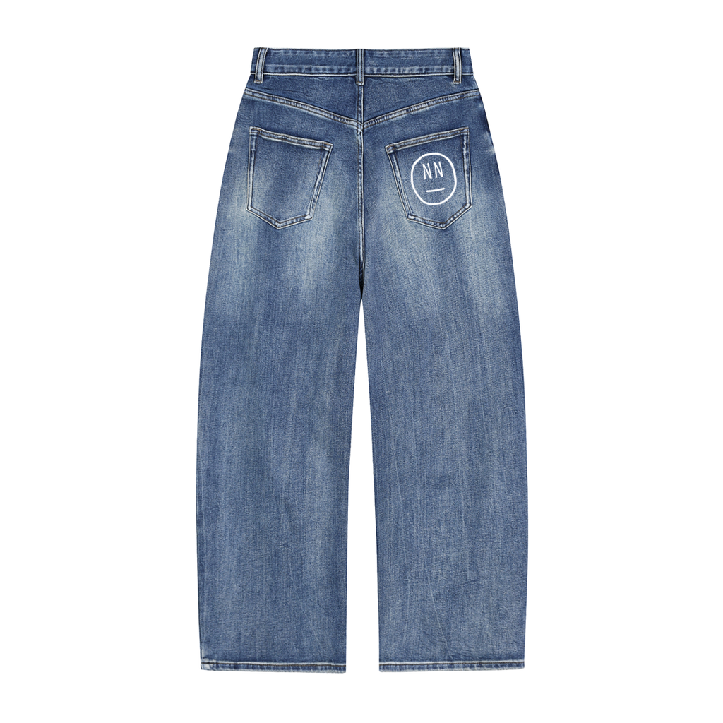 Sun Fade Heavyweight Denim Jeans - Premium Vintage Wide Leg