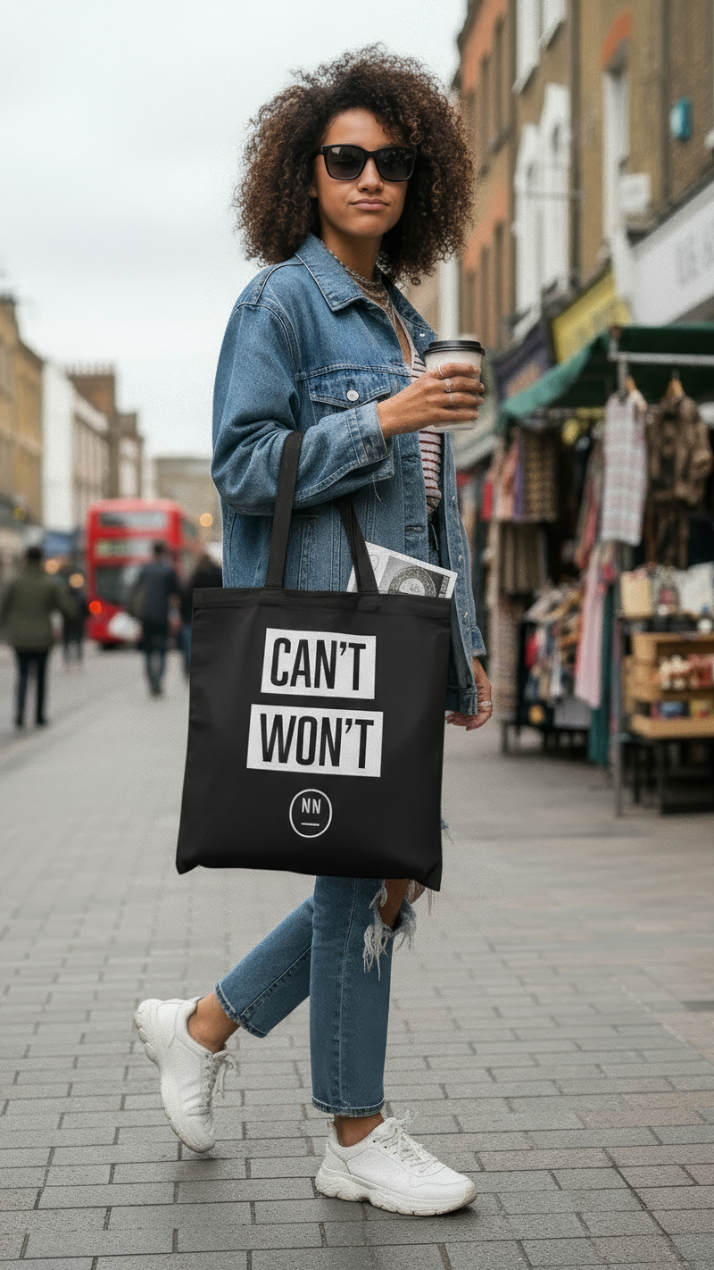 Can't Won't Tote Bag