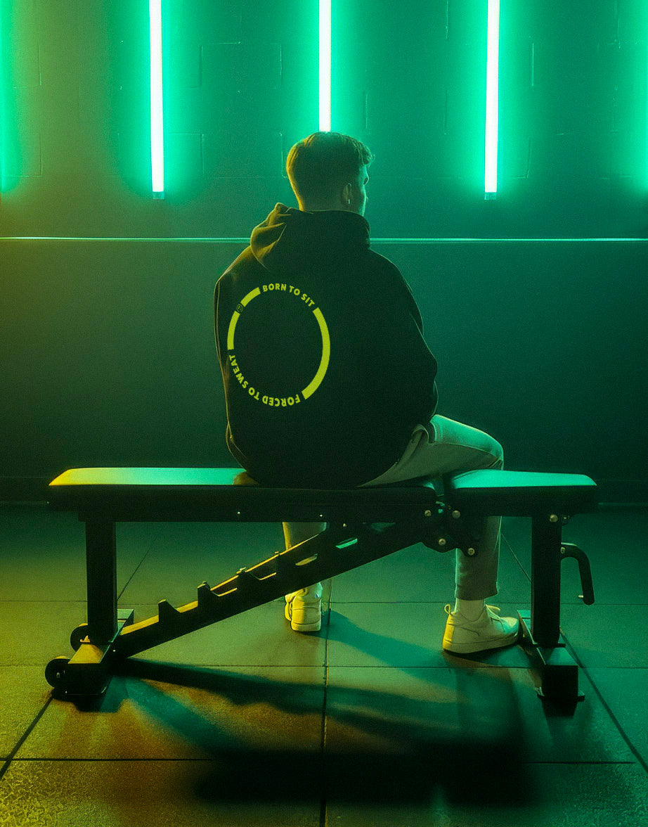 Born to Sit forced to Sweat Full-Zip Boxy Hoodie