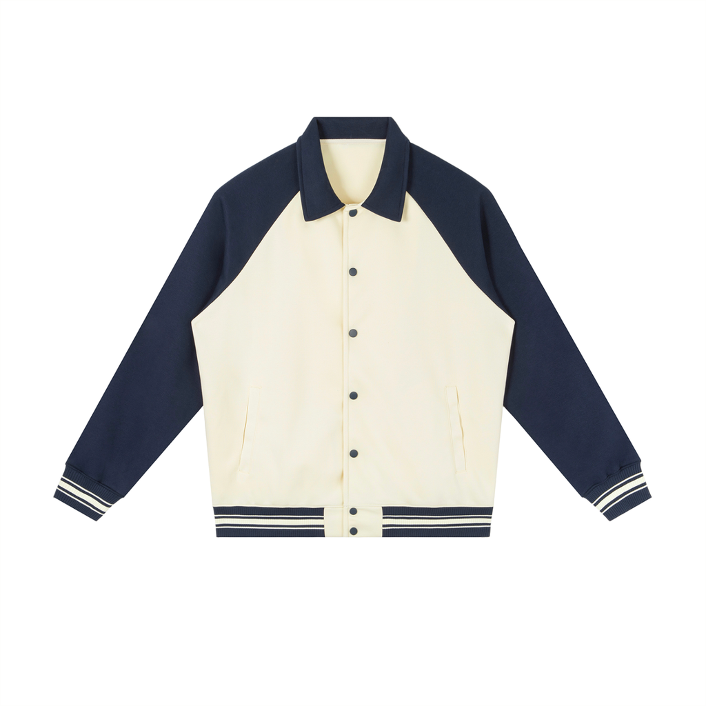 Contrast Raglan Sleeve Baseball Jacket