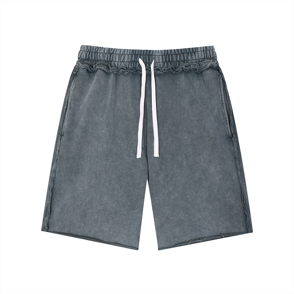 Mineral Wash Raw Edge Shorts