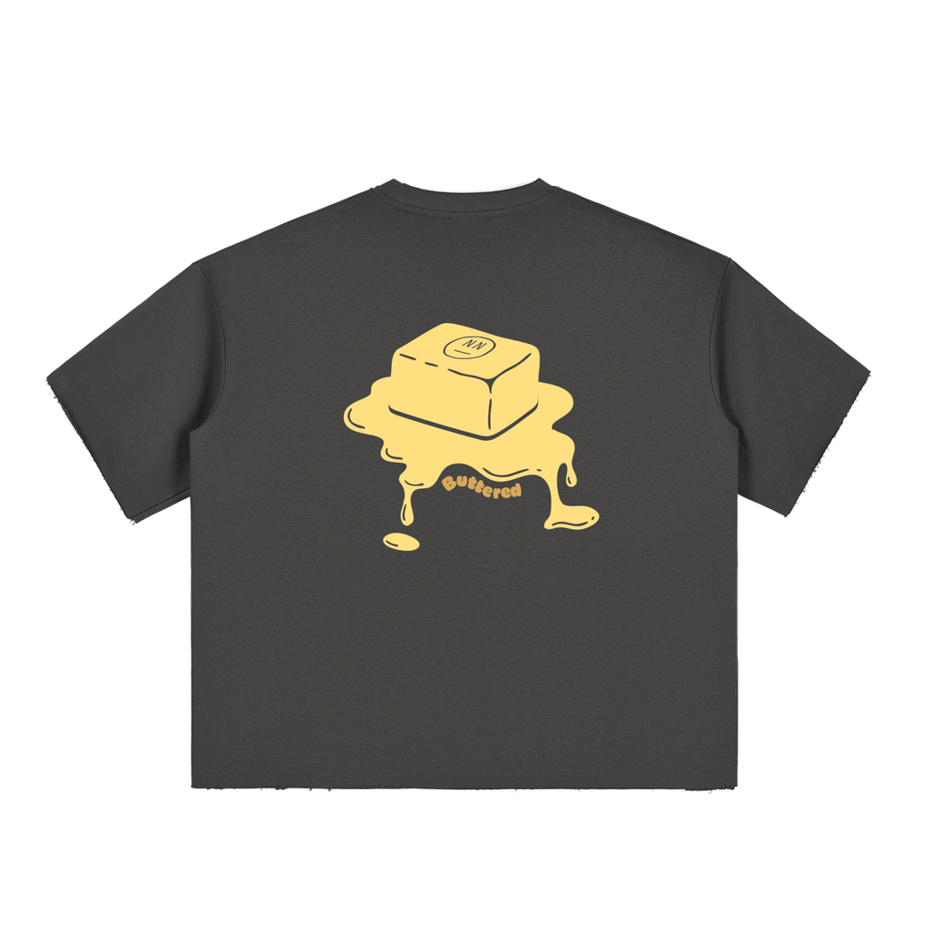 Buttered Boxy Raw-Edge T-Shirt