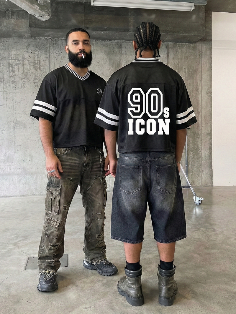 90s Icon Mesh Boxy Tee - Breathable Streetwear Essential
