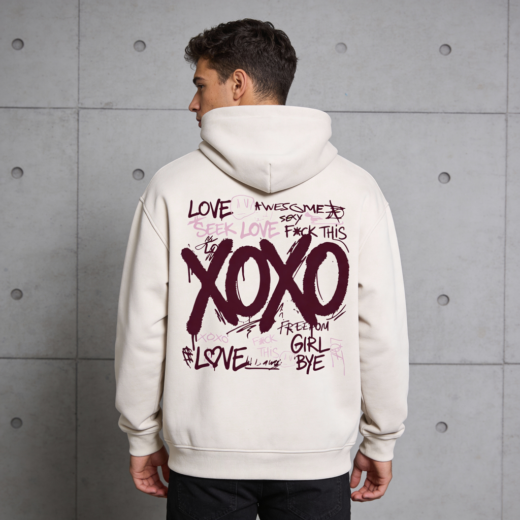 XOXO Zip-Through Boxy Fleece Hoodie