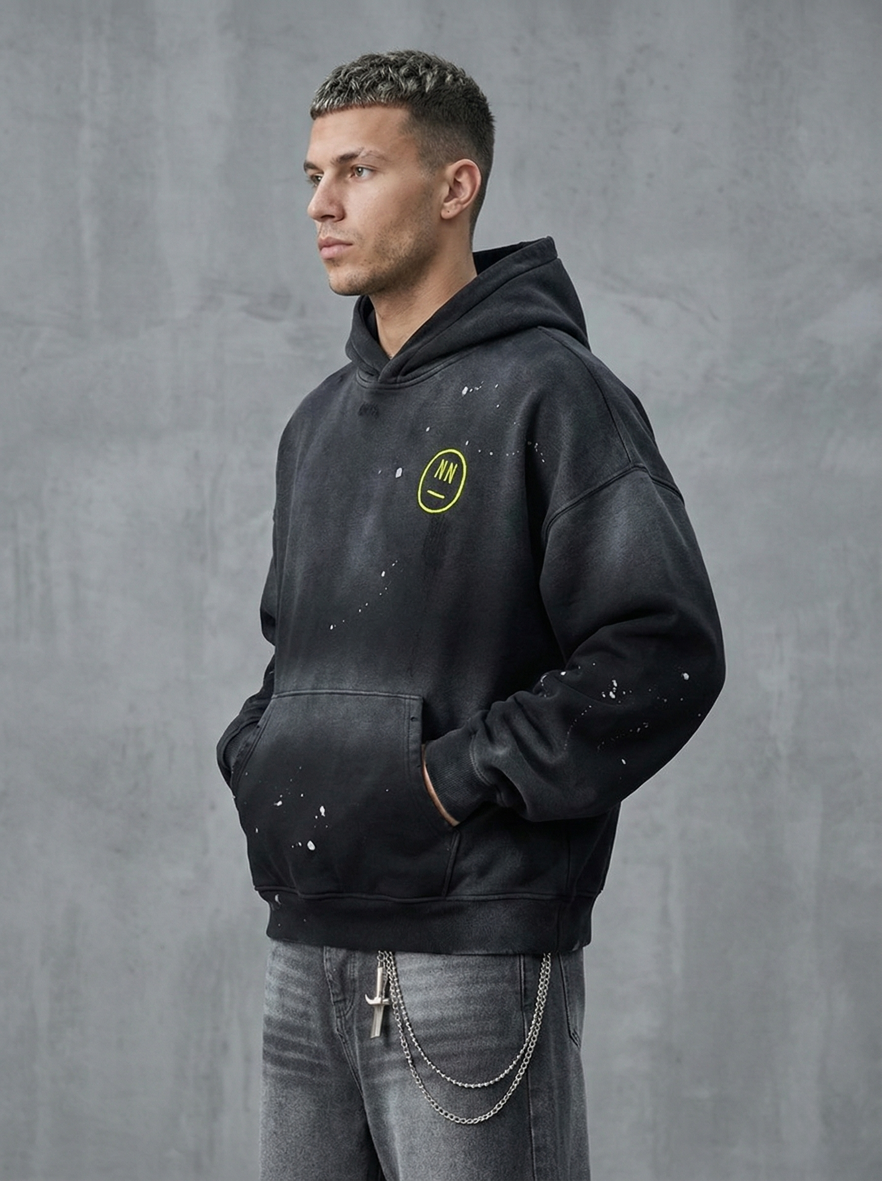 At least I'm Here Frayed Hoodie