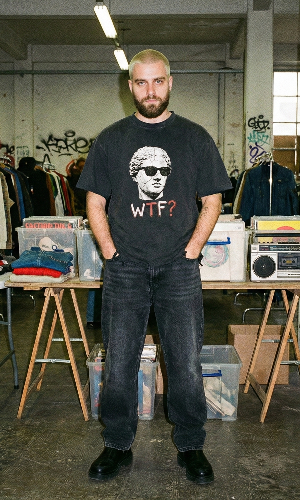 WTF? Raw-Hem Boxy T-Shirt