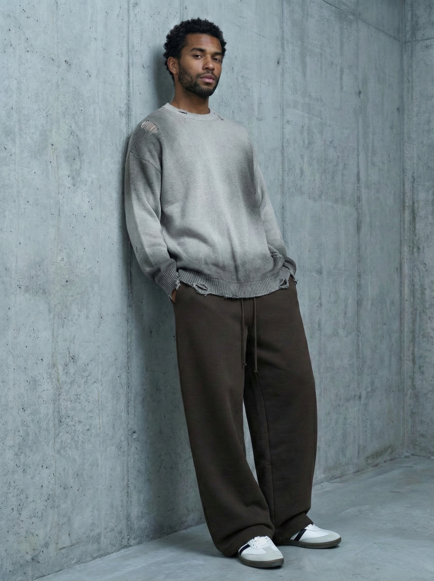 Fleece Drawstring Straight-Leg Sweatpants