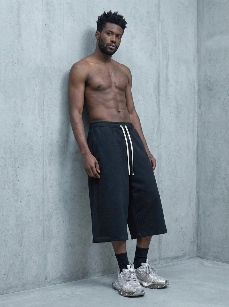 Relaxed Drawstring 3/4 Sweatpants