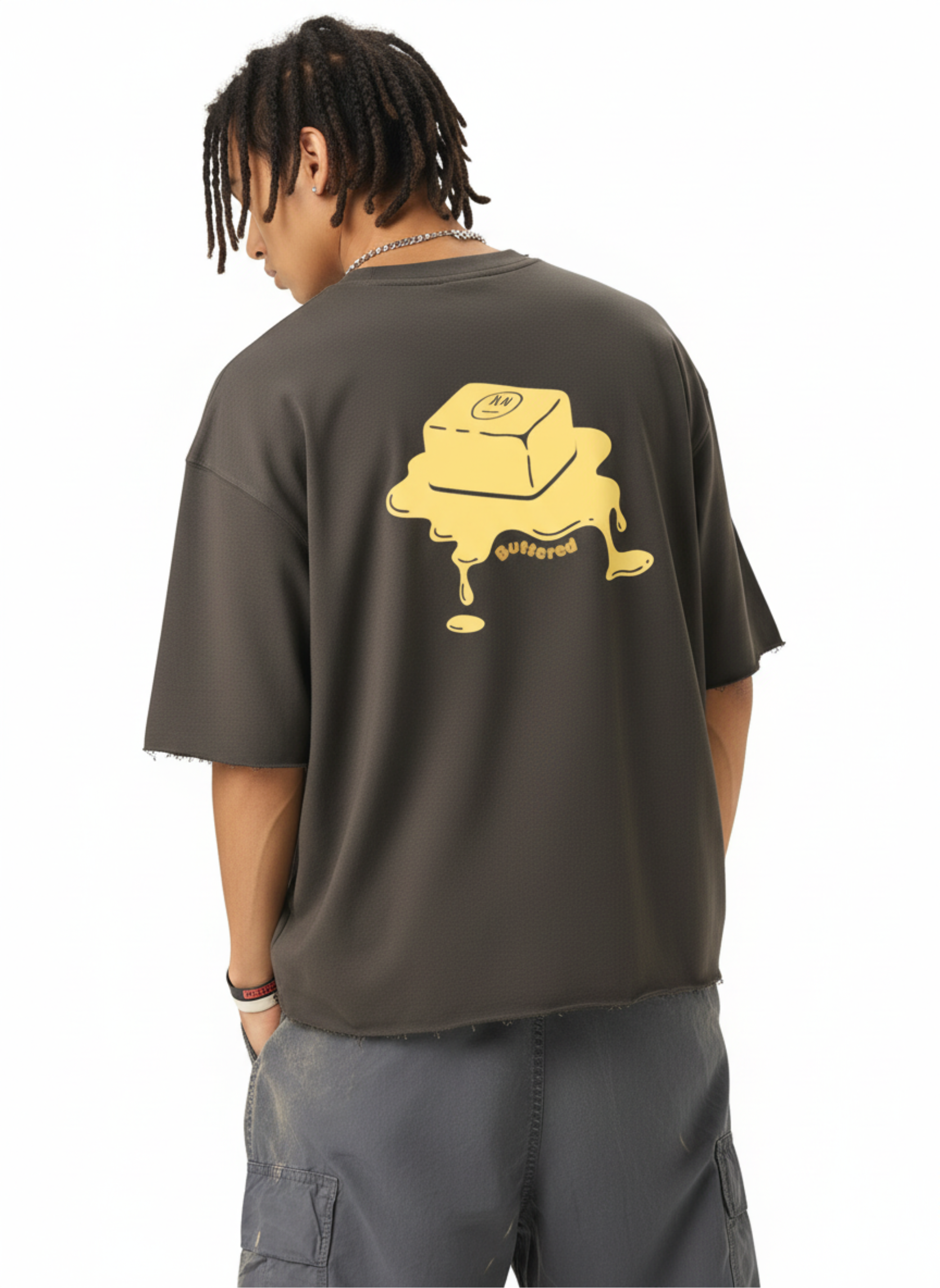 Buttered Boxy Raw-Edge T-Shirt