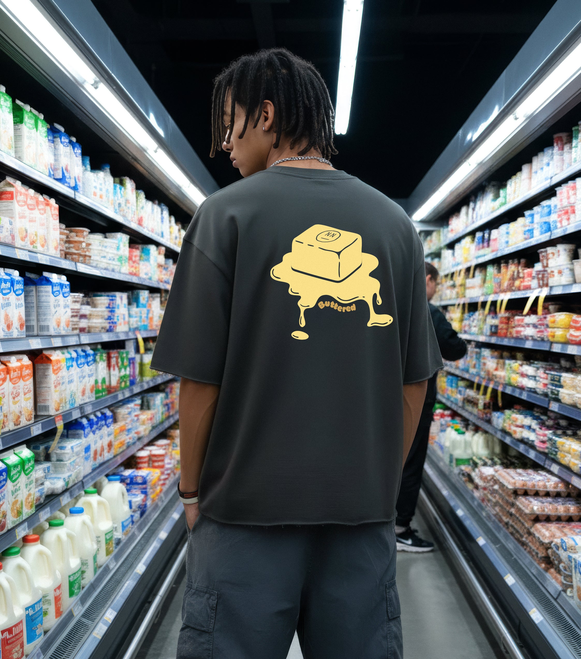 Buttered Boxy Raw-Edge T-Shirt