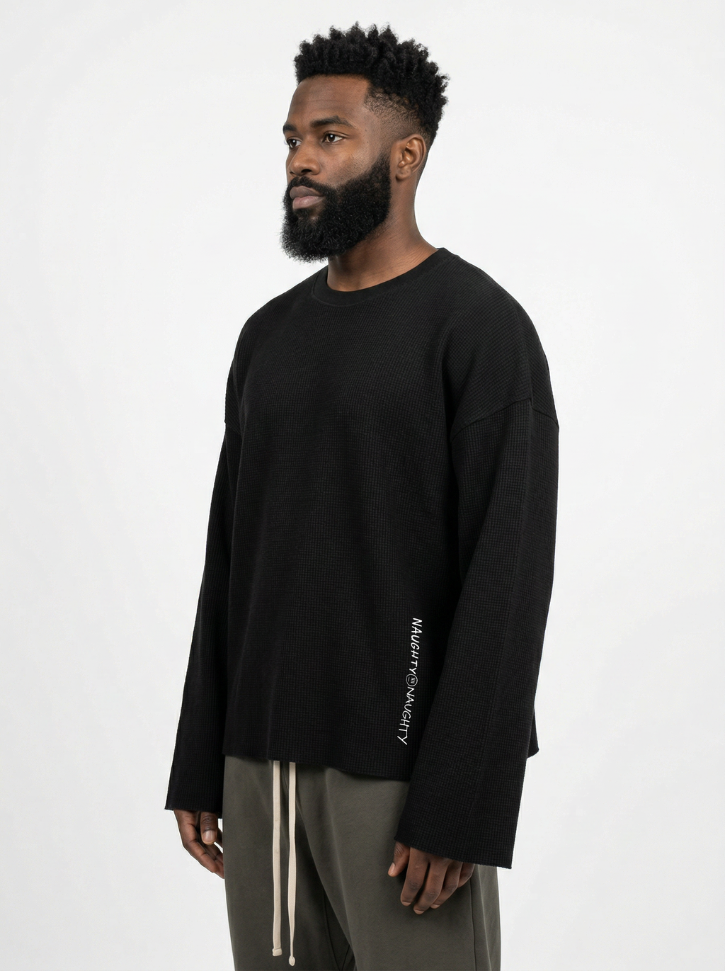 Simple Waffle Raw Edge T-Shirt