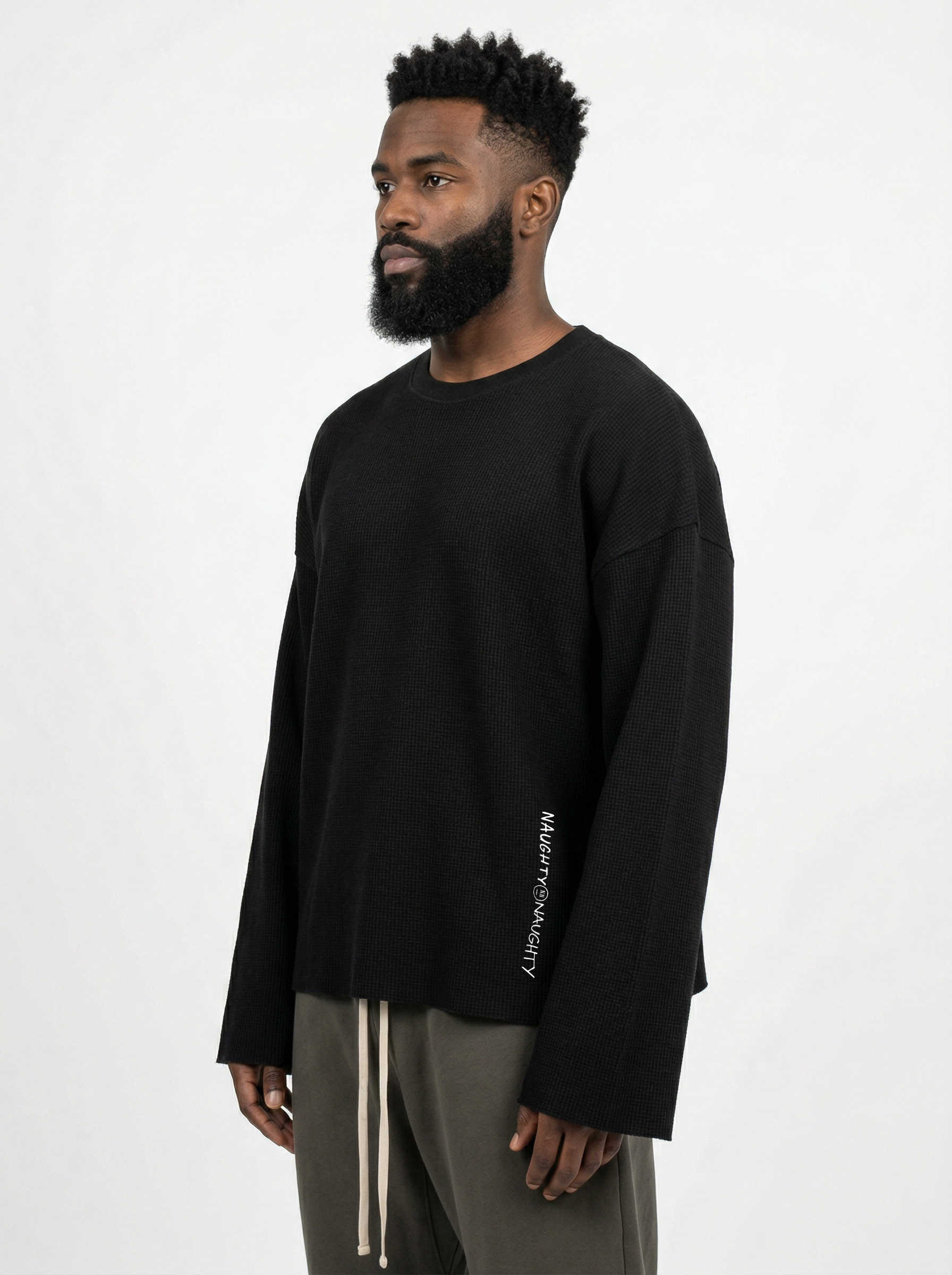 Simple Waffle Raw Edge T-Shirt