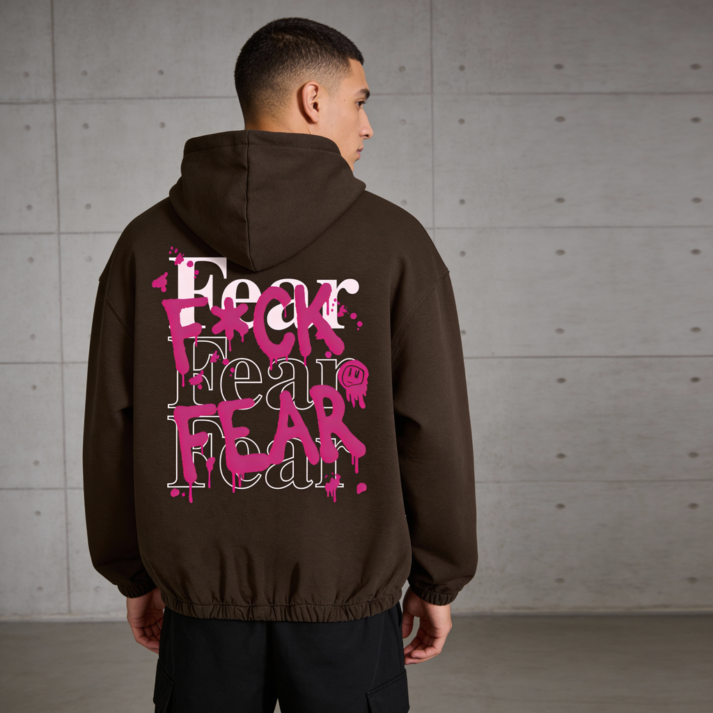 FCK FEAR Boxy Cinched Hem Hoodie