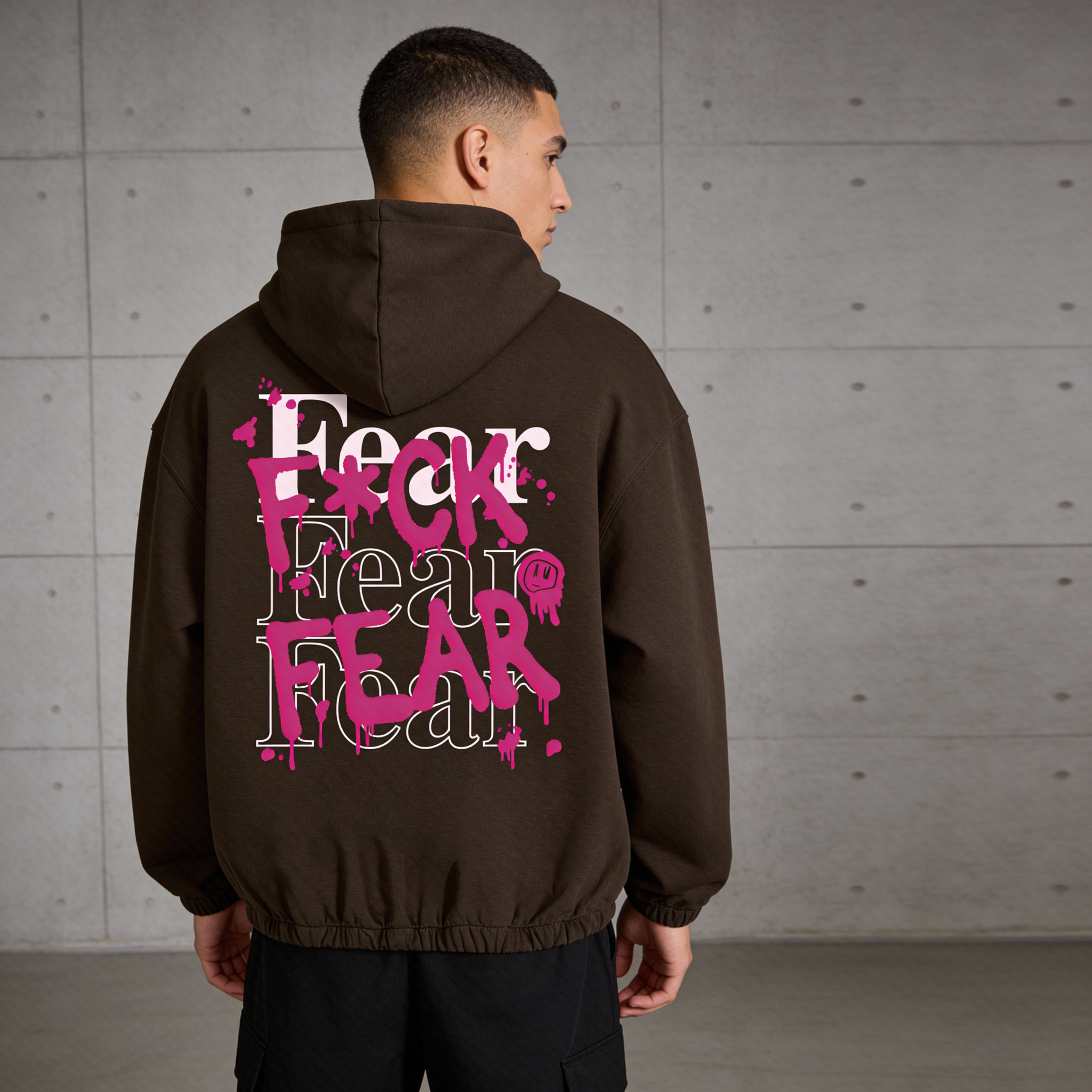 FCK FEAR Boxy Cinched Hem Hoodie