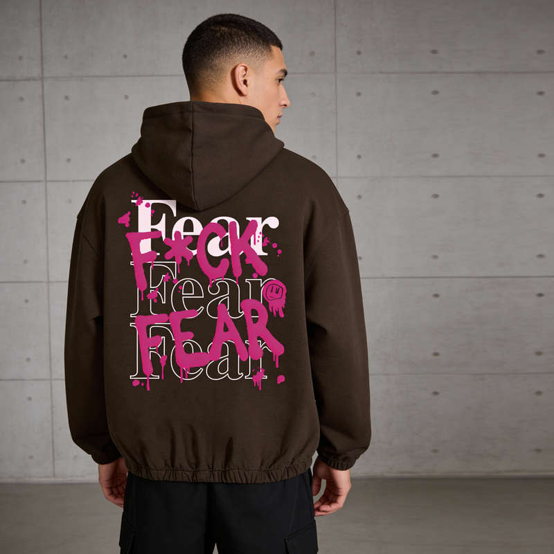 FCK FEAR Boxy Cinched Hem Hoodie