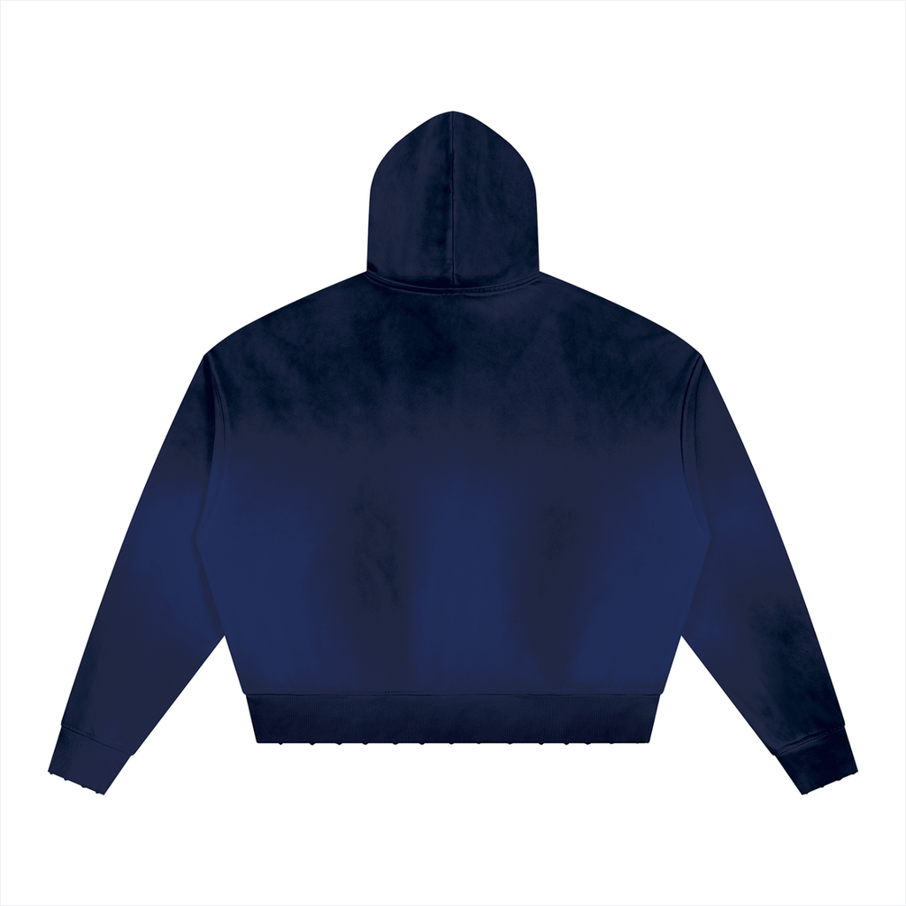 Unisex Sunfade Distressed Boxy Hoodie