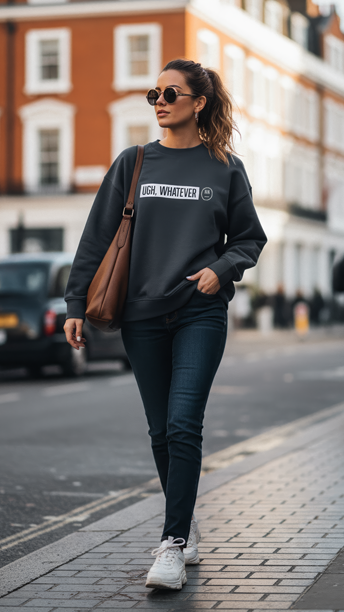 UGH WHATEVER Boxy Sweatshirt