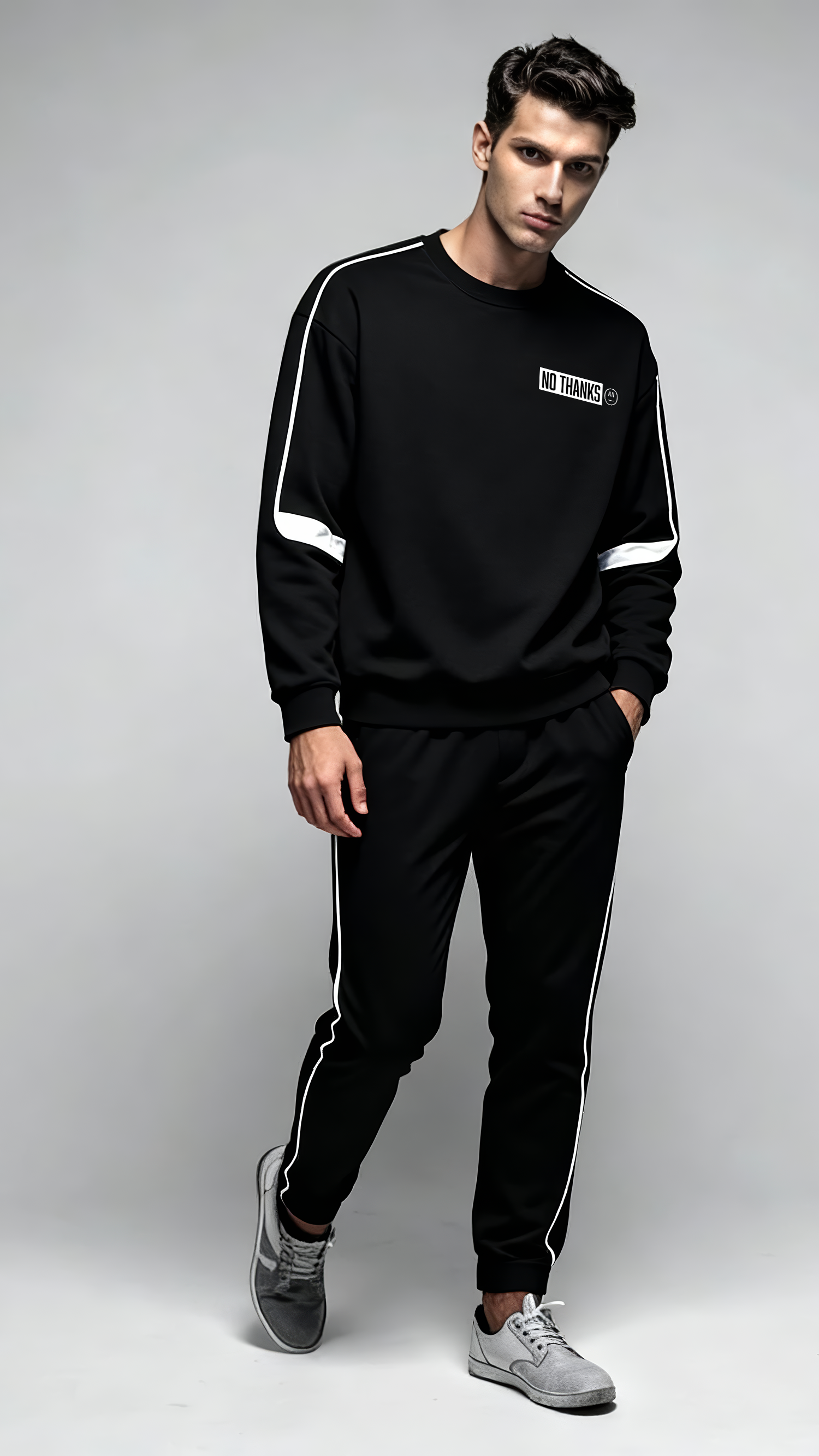 No Thanks Oversized Taped Sweatshirt