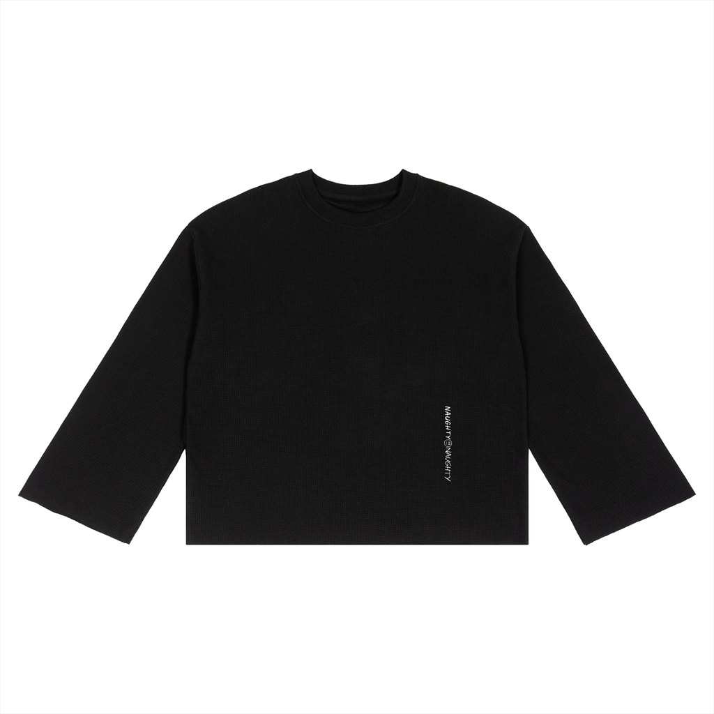 Simple Waffle Raw Edge T-Shirt