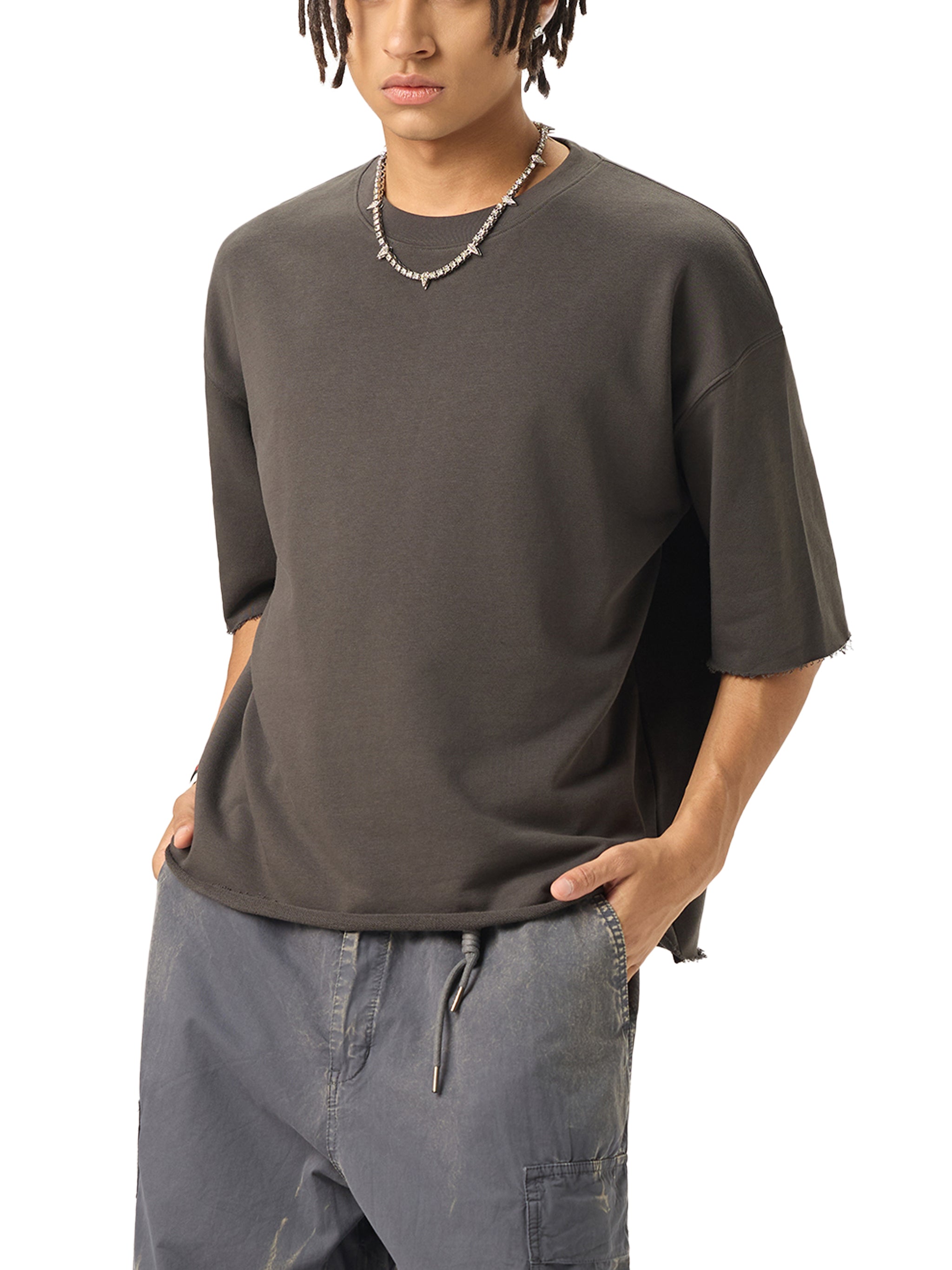 Buttered Boxy Raw-Edge T-Shirt