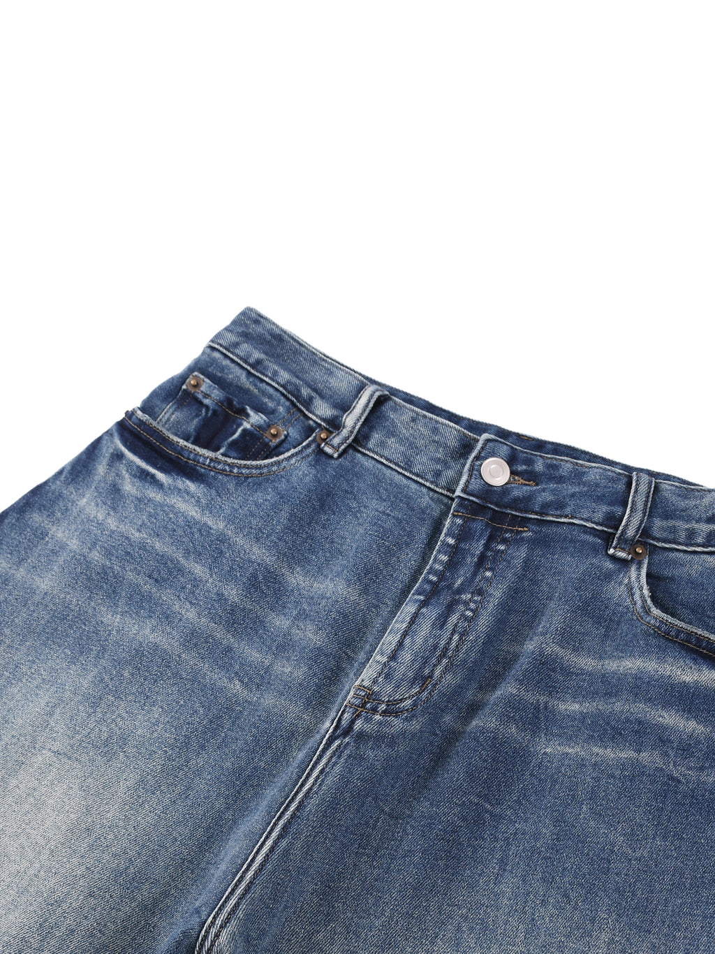 Sun Fade Heavyweight Denim Jeans - Premium Vintage Wide Leg