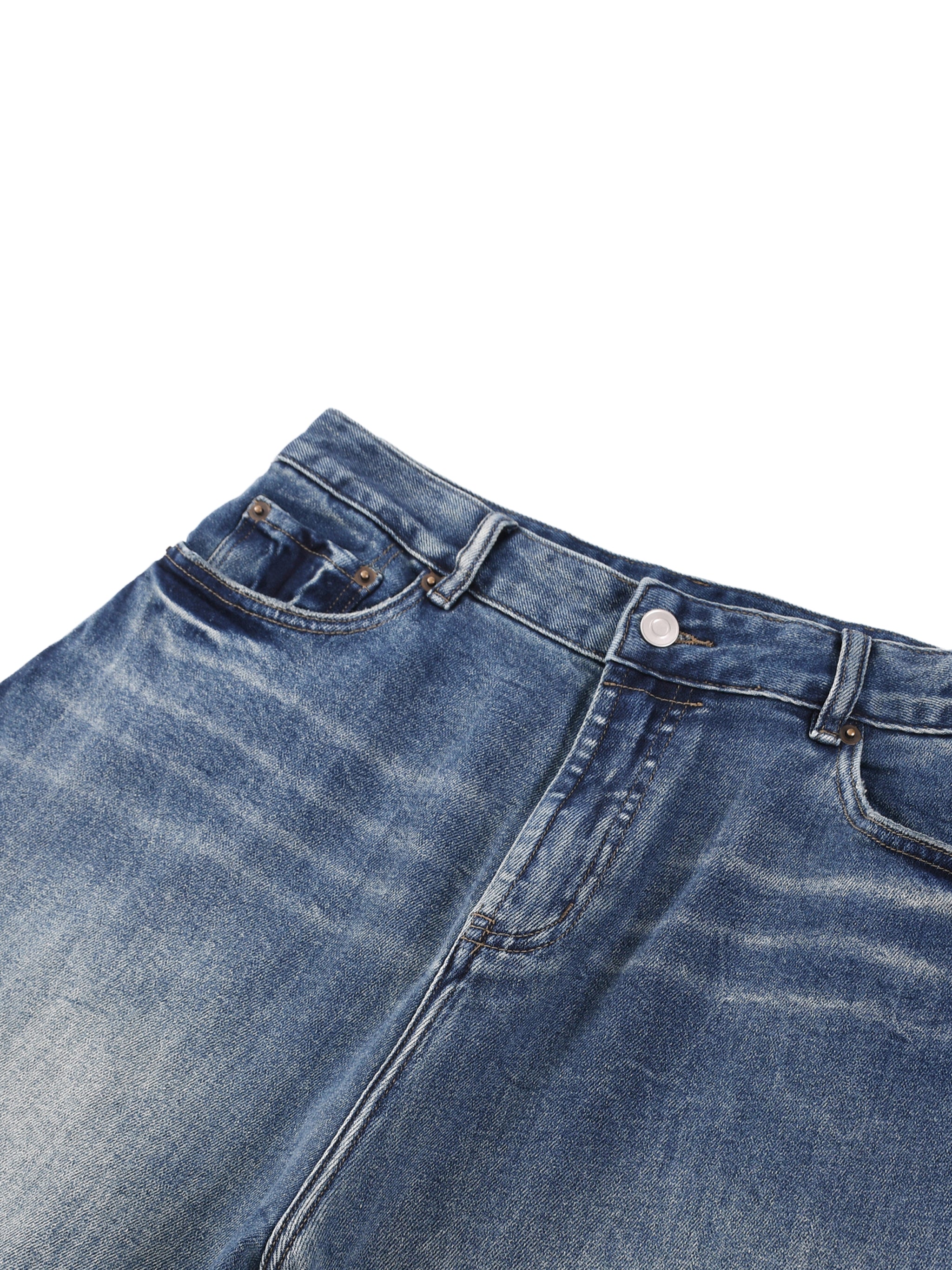 Sun Fade Heavyweight Denim Jeans - Premium Vintage Wide Leg