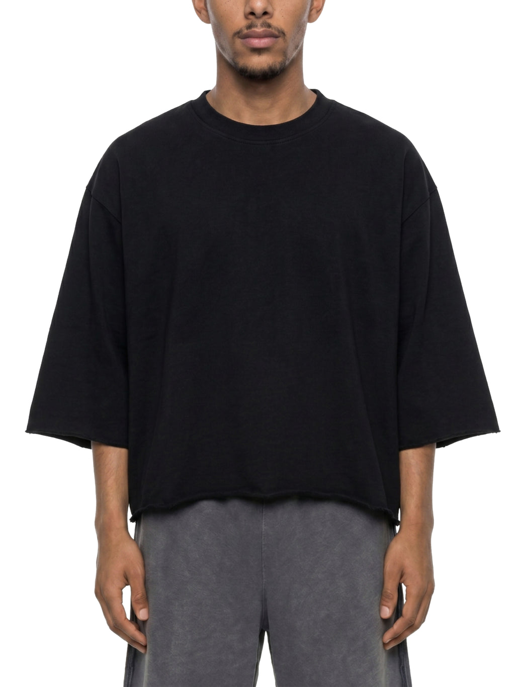 Mineral Wash Raw Hem Boxy T-Shirt