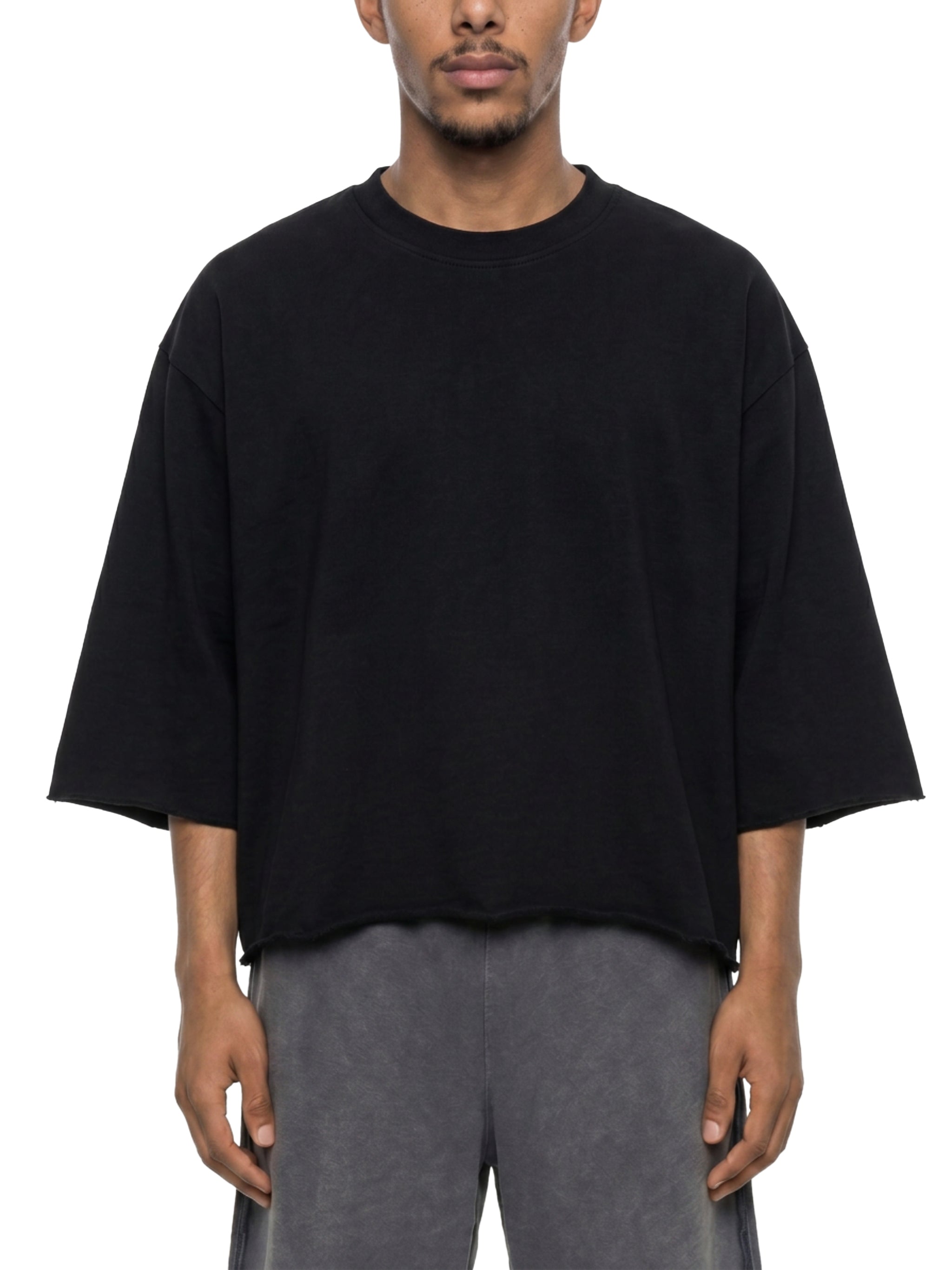 Mineral Wash Raw Hem Boxy T-Shirt